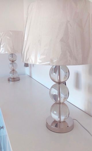 Lampade da appoggio sfere vetro e metallo