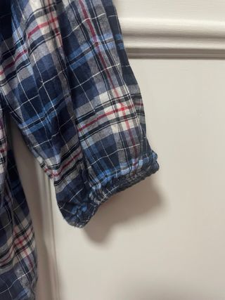 Blusa Zara cuadros azul S