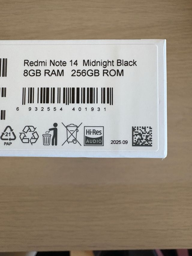 Xiaomi Redmi Note 14 Negro