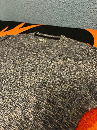 Jersey hollister manga larga Gris Jaspeado