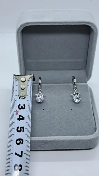 Pendientes Aro Circonita y Estrella Plata 925