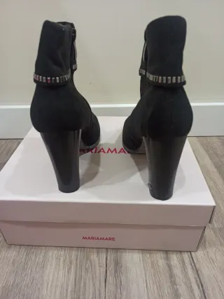 Botines serraje T37 negros