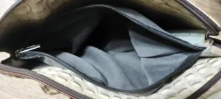 Bolso italiano Piel Cocodrilo Beige y Marrón