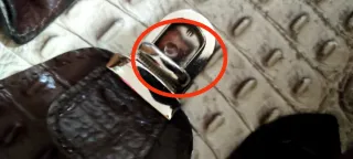 Bolso italiano Piel Cocodrilo Beige y Marrón