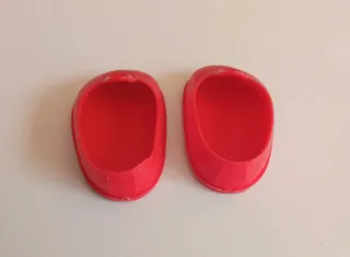 Antiguos zapatos de botón rojos Nancy originales