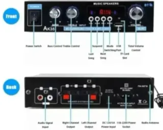 Amplificador Audio AK35 Bluetooth 800W + Mando