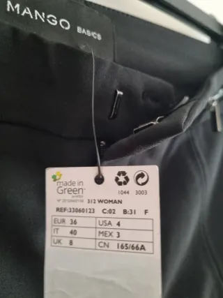 Pantalones Mango Negros Cremallera