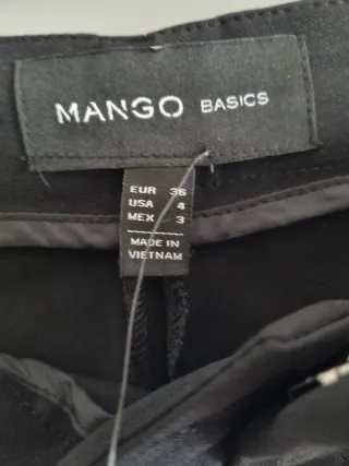 Pantalones Mango Negros Cremallera