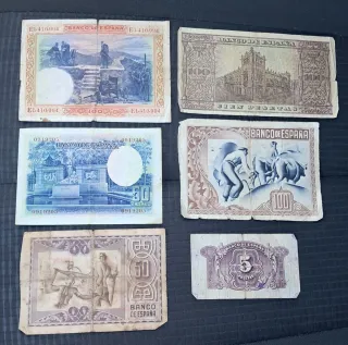 Lote 6 Billetes Españoles Pesetas