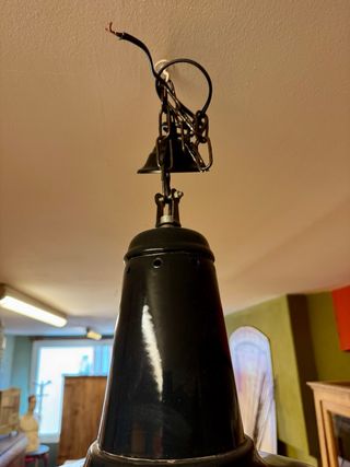 2 Grandi Lampade Industriali Antiche