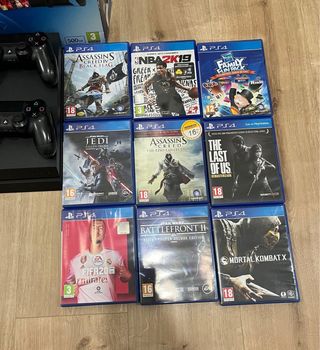 PS4 500GB + 2 Mandos + 9 Juegos + Caja