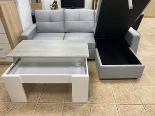 Sofá Cama Chaise Longue + Mesa Centro Elevable
