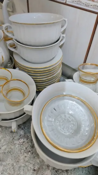 Juego Consomé y Café Santa Clara Porcelana