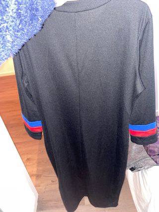 Vestido Zara negro mangas 3/4 rayas