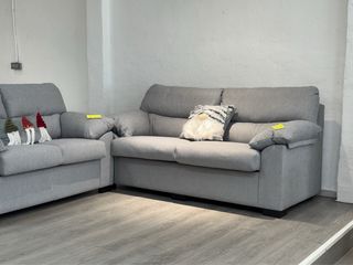 Pack Sofás 3+2 Tela Gris TOTALMENTE NUEVO