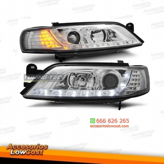 FAROS OPEL VECTRA B 96-98 LUZ DIURNA LED CROMO