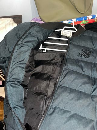 Chaqueta SikSilk Bomber Acolchada Verde Oscuro L