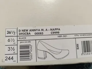 Geox tacón medio negro talla 36.5