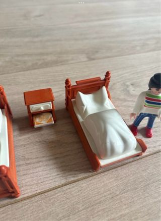 Playmobil accesorio de casa Cama con 2 Figuras