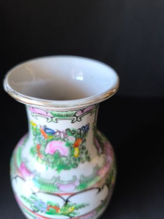Jarra 20cm Rosa Mandarim Macau Porcelana