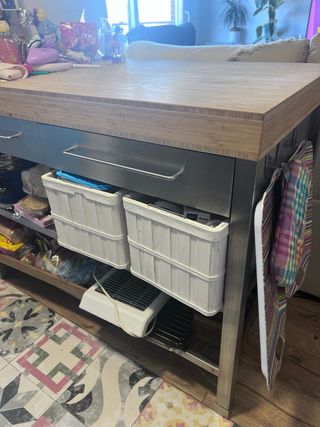 Mesa de trabajo Rimforsa acero inoxidable/bambú