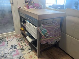 Mesa de trabajo Rimforsa acero inoxidable/bambú