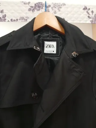 Gabardina Zara Negra Talla L/40