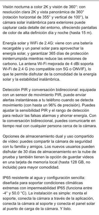 Cámara vigilancia solar Wifi. PRECINTADA