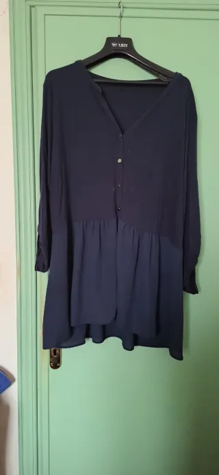 Cardigan blu con voile curvy