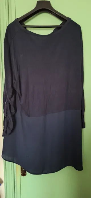 Cardigan blu con voile curvy