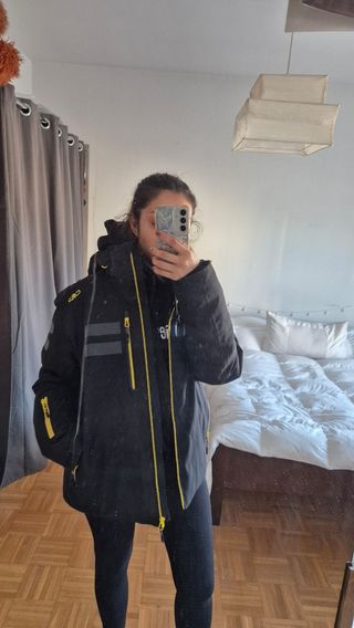 Abrigo de nieve CMP negro y amarillo