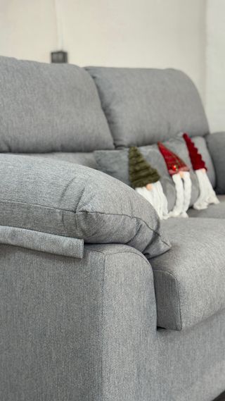 Sofá 3 plazas gris tela TOTALMENTE NUEVO