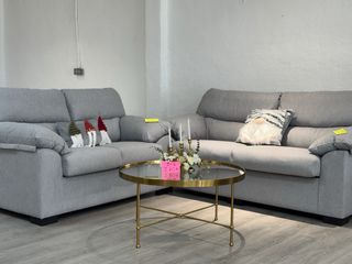 Sofá 3 plazas gris tela TOTALMENTE NUEVO