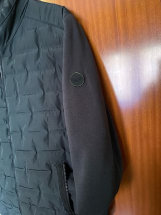 Cazadora hombre negra con mangas de punto Talla 56