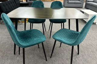 Mesa comedor + 4 sillas terciopelo