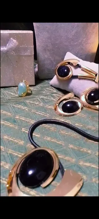 Set 3 pezzi gioielli oro nero