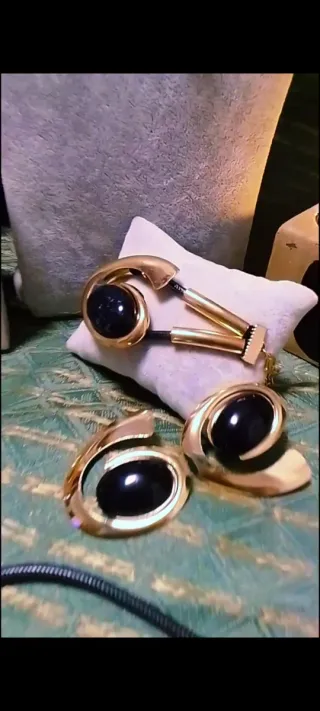 Set 3 pezzi gioielli oro nero