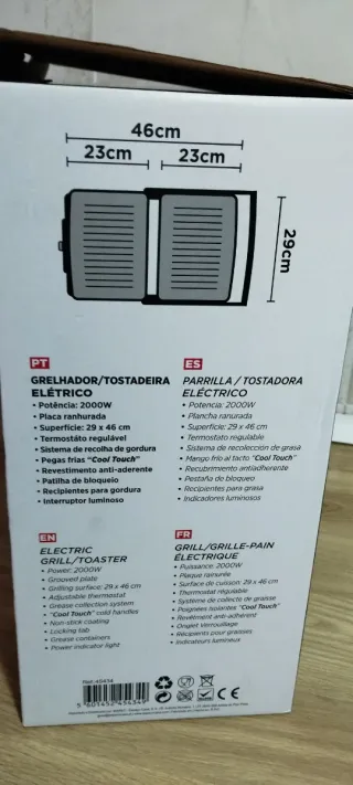 Parrilla Eléctrica Espaço Casa 2000W nueva