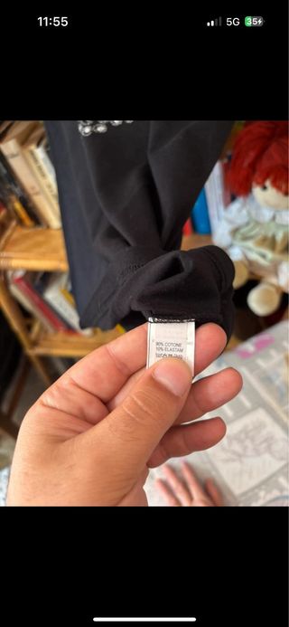 T-shirt Abthesis nera con cuore gioiello taglia L