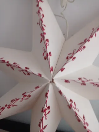 Estrella Decorativa Ikea Blanca Roja