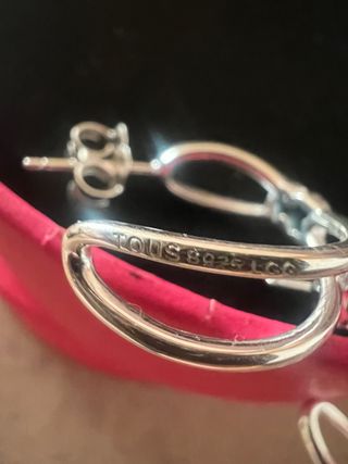 Pendientes Aro Plata con Oso Azul