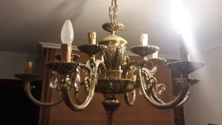 Lámpara de techo de bronce y cristal