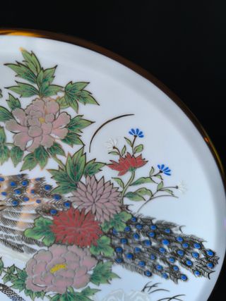 Prato Pavão China 23cm Porcelana