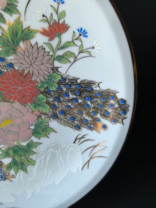 Prato Pavão China 23cm Porcelana