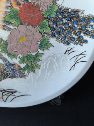 Prato Pavão China 23cm Porcelana