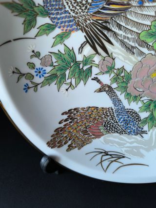 Prato Pavão China 23cm Porcelana