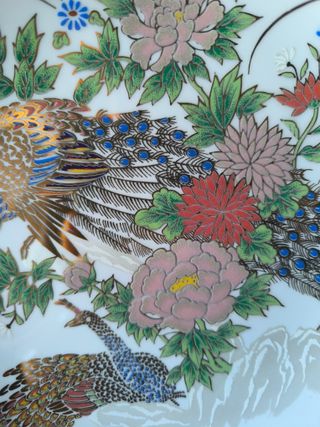 Prato Pavão China 23cm Porcelana