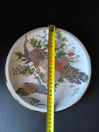Prato Pavão China 23cm Porcelana