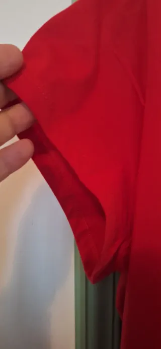 T-shirt rossa con stampa Peaceful Soul puro cotone