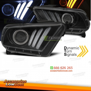 FAROS LED NEGRO DRL PARA FORD MUSTANG 10-13